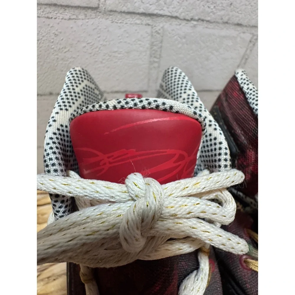 Nike LeBron 13 Nike ID‎ Red and Gold Mens 11
